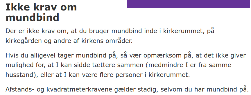 ikke krav om mundbin